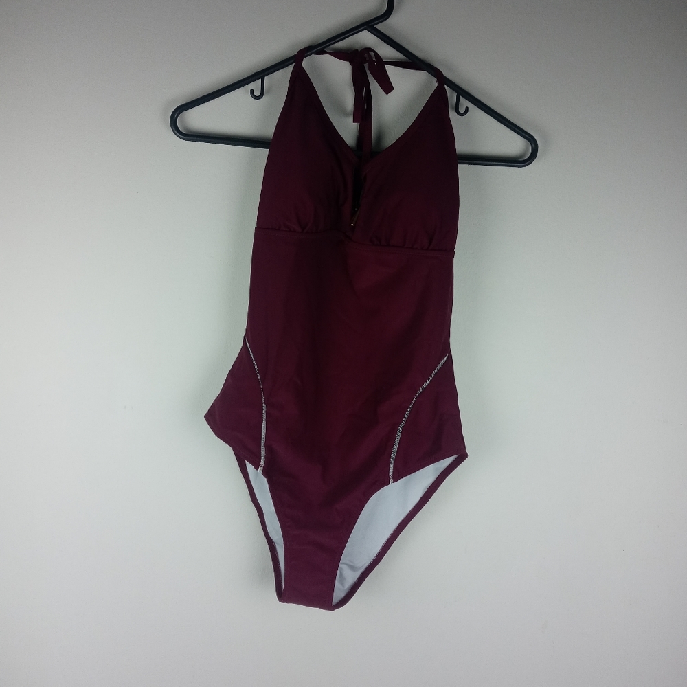 NWT Cupshe Solid Purple Backless Halter One-Piece Swimsuit Size L
